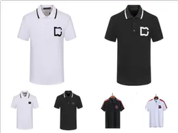 Herrpolo skjorta designer polo skjorta för herr mode fokus broderi brev tryck kläder kläder t-shirt svart och vit mäns affär t-shirt m-3xltop