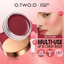 Lipgloss O.TWO.O 2 in 1 6 Farben Langanhaltender Glanz Wasserdichte feuchtigkeitsspendende Kosmetik für Wangen Make-up Tönung Lippenstift