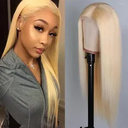 Blonde Lace Front Wig Brazilian Straight 13x6 Human Hair Wigs Pre Plukced Remy 150% 613