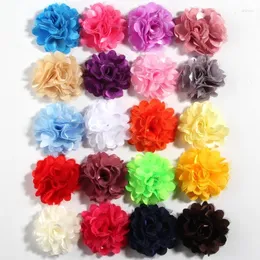 Accessori per capelli 500 pezzi 5 cm 2 "fiori in tessuto di seta a rete per rosette in raso per ragazze