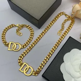 Galvanoplastia de ouro 18K em latão, colar de designer, pulseira cubana do alfabeto clássico, homens, mulheres, joias modernas, presentes de alta qualidade