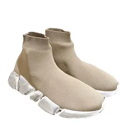 Modehastighet Sock Designer Casual Man Woman Platform Shiny Knit Sneakers Letter Emed Womens Sports Shoes Booties Paris Devise Size 35-46