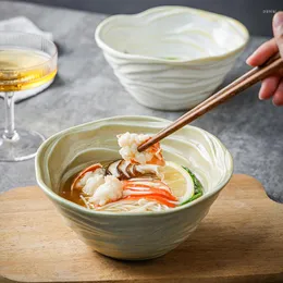 Skålar fancity wen chujia kreativ keramisk ramen skål hem högklassig nudel hink hatt stor japansk stil skruv po