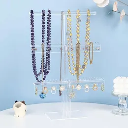 Smycken påsar ncmama akryl pannband hållare hår bågar band örhänge arrangör för baby flickor tillbehör lagring display stativ