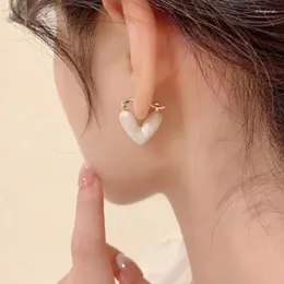 Boucles d'oreilles pendantes Y2K pour femmes, bijoux géométriques en métal en forme de cœur, cadeaux d'anniversaire pour petite amie