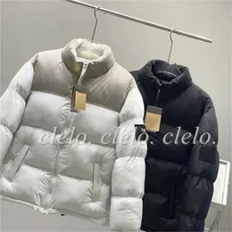 Modische Winterjacke für Herren und Damen, Mantel mit Reißverschluss, Stehkragen, bestickter Baumwollmantel, Größe M-2XL