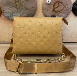 Designer Purse Tote Designer Luxury Cross Body Coussin PM Crossbody Gold Chain Totes Handbag Purse Pouch Bred borttagbara remmar plånböcker 3 Inuti fack 26 cm