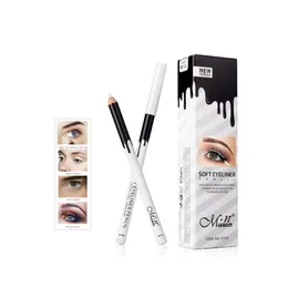 MENOW Brand Makeup Silky Wood Cosmetic White Eyeliner Pencil Silkworm Highlight Pen 12 pcs/set Waterproof Eye Liner BJ