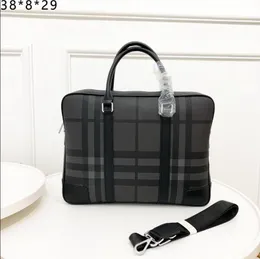 Striped lattice designer business shoulder bag men Briefcase top quality pvc crossbody bag luxury fashion handbag laptop Document case Messenger bag