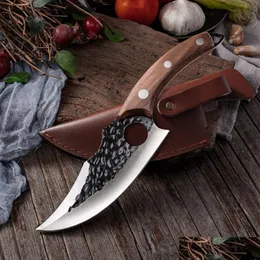 Party Decoration 6 Meat Cleaver Butcher Knife Stainless Steel Hand Forged Boning Chop Slic Kitchen Knives Cookware Cam Kinv313e D DHJKT