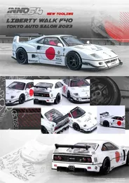 Diecast Model car INNO 1 64 LBWK F40 Tokyo Auto Salon White Diecast Model Car 231110