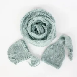 Szaliki owijają Unelmista Totta 3 -iece Born Po Scarf Set Set Baby Hat Pography Ręka Dzienanie Akcesoria dla niemowląt 231113