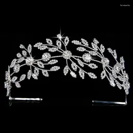 Hårklipp huvudstycke och Crown Hadiyana eleganta lämnar design zirkonkvinnor bröllopsfest tillbehör bc4653 accesorios para el cabello