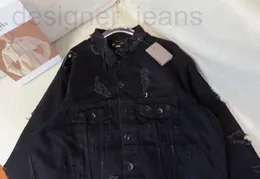 Kvinnorjackor Designer Tidig höst Nytt mångsidigt temperament, reducerad ålder, män och samma stil, sliten, bryter ner vid utgåvan denimrocket tahv