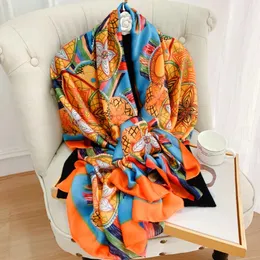 Sarongs 180*90 cm Fashion Silk Autumn Winter Lady Bandanna Foulard Scarf Women Sunscreen Luxury sjal Huvudduk Hijab ljuddämpare Wrap Beach 231113