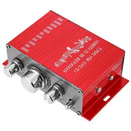 Freeshipping Y-2001 Hi-Fi Aluminum alloy 12V Mini Auto Car Stereo Amplifier 2 Channel Audio Support CD DVD MP3 for Motorcycle Home Ecnrk