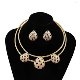 Brincos de colar Set Indonésia cor Jóias de alta qualidade Jóias femininas de água escória de água Design moda moda estilo doce estilo
