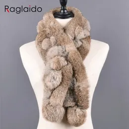 Scarves Women Winter Rabbit Fur Scarf 100% Natural Rabbit Fur Fashion warm And Soft Neckerchief Wholesale Pompoml Fur Scarves Headbands 231113