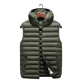 Erkekler kış sıcak dalga kesim chalecos para hombre artı beden 6xl kapüşonlu yelek gündelik fermuar kolsuz gilet homme moda ceket193b