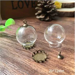 Pendanthalsband 20Sets/Lot 20 12mm Glass Globe With Jewelry Findings Vial Bottle Dome Cover Necklace Charms