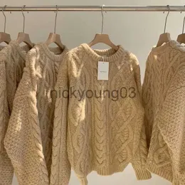 Women's Sweaters Vintage Twist Sweater Women 2022 Winter Long Sleeve Round Crew Neck Soft Cable Knitted Warm Pullovers Retro Knitted Jumper J231113