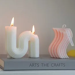 Scented Candle Creative Irregular Shape Scented Candle Nice Gifts Stylish Table Decoration Home Decor Wedding Candles for Party Spa Candles P230412