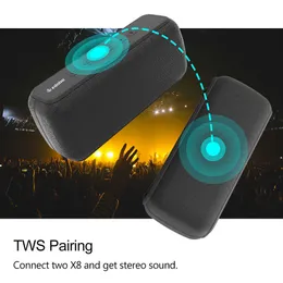 Przenośne głośniki x8 60W Przenośne głośniki Bluetooth z subwoofer dźwiękowy na zewnątrz bezprzewodowe wodoodporne wodoodporne TWS stereo bezpłatna wysyłka