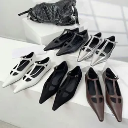 Row Düz En Kalite Noktalı Ayak parmakları koyun derisi Mary Jane Ayakkabı Loafers Kadın Bale Sandal Lüks Tasarımcı Elbise Ayakkabı Fabrika Ayakkabı 69lp