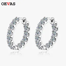 Stud Oevas 100% 925 STERLING Silver Real 26Ct Küpe Çemberleri Kadınlar İçin Köpüklü Düğün Partisi Lüks Güzel Takı Hediyesi 230412