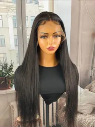 Bone Straight 360 Full Lace Frontal Wigs Pre Plucked 200 Density Virgin Human Hair 13x4 Front Wig Women Closure