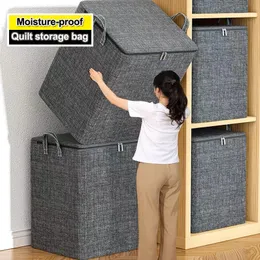 Storage Boxes Bins Clothes Quilt Dust Bag With Handle Foldable Moistureproof Large Capacity Lids Moving Packing 231113