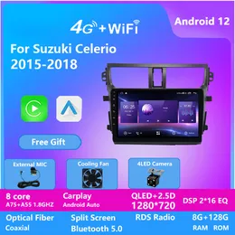 128G Android Car Video Radio Player for SUZUKI CELERIO 2015-2018 Autoradio 10 Inch Stereo GPS WiFi Bluetooth Touch Screen MP5 AndroidAuto
