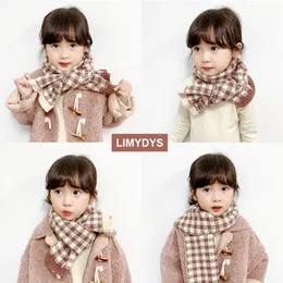 Scarves Wraps Kids Plaid Wool Scarf Baby Girl Boy Neck Scarves Children Knitted Girls' Scarfs For Toddler Child Cotton Warm Neckerchief Winter 231113