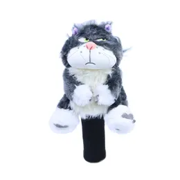 Outros produtos de golfe Animal Golf Headcovers Plush Cat Golf Driver Head Cover Golf 460cc DR Fairway Lucifer Cat Headcover para homem mulheres 231113