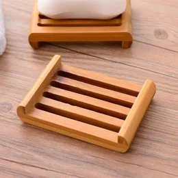Trämanuella fyrkantiga tvålar rätter Egofriendly Drainable Soap Dish Tray rundform Form Solid Wood Storage Holder Badrumstillbehör BH5072 WL