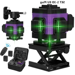 3D 12 Lines Laser Level Vertical Horizontal Cross Self-leveling 360 with Extension Bar Tripod Stand Kvong