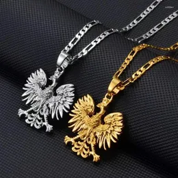 Pendant Necklaces Crown Polish Symbol Eagle Necklace European American Fashion Jewelry For Women Metal Badge Charm Decorations Wholesale