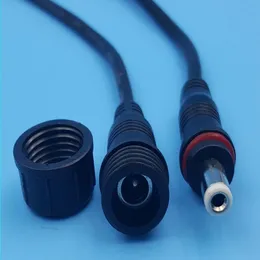 Free Shipping 200Pairs DC55 x 21mm Male & Female LED Strip Waterproof Power Connector Cable Black Bwkwo
