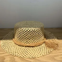 Ball Caps Summer net red Lafite straw hat d family personality fashion T stage Catwalk Fashion Hat hollow out big brim sunshade