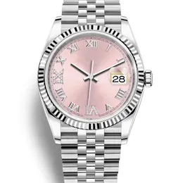 패션 핑크 럭셔리 시계 자동 기계식 운동 팔찌 여성 남성 Mens 다이아몬드 시계 손목 시계