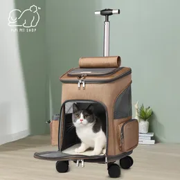 Plecak podróżny dla zwierząt domowych Odpowiedni dla psów koty szczenięta Odłączane rolki siatkowe wentylację wentylacyjna torba do przechowywania 231110