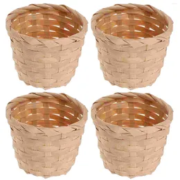Dinnerware Sets 10pcs Woven Baskets Flower Girl Basket Rattan Storage Bin Dried Arrangement Vase Pot For Home Garden Wedding