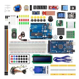 Бесплатная доставка стартовый комплект Diy для R/3/mega 2560/сервопривод/1602 ЖК-дисплей/перемычка/HC-04/SR501 с розничной коробкой Dbbsa