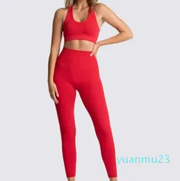 Kobiety komputery PCS Zestaw jogi Set Gym Ubrania fitness Suit Sport Brahigh Talia Legging