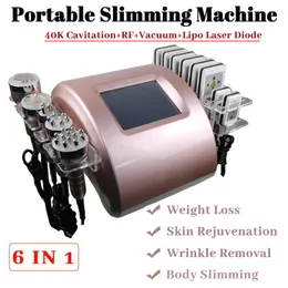 Máquina multifuncional de emagrecimento corporal 6 em 1, perda de peso, 40k, cavitação, vácuo, tratamento rf, nádegas, remoção de gordura abdominal