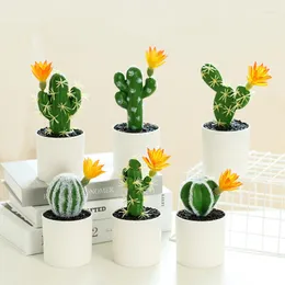 Kwiaty dekoracyjne sztuczne plastikowe kaktus sukulenty kłujące pultowe rośliny ekologiczne ekologiczne symulacje bonsai fałszywe kwiat domowy biuro