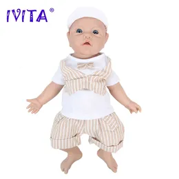 Dolls Ivita WB1526 43CM 2692G 100% Full Body Silicone Reborn Baby Doll Realistic Boy Dolls Omålade DIY Tom Baby Toys for Children 231110