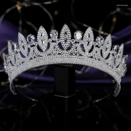 Haarspangen Krone HADIYANA Klassische Tiara Würdevolle Frauen Hochzeit Braut Zubehör Zirkonia Luxus Schmuck BC3832 Diadema