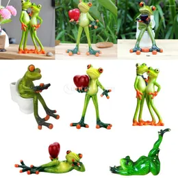 التماثيل الزخرفية DIY Micro Landscape 3D Frog تمثال للزخارف المنزلية الكرتون Miniature Toys الراتنجات الحرف التذكارية الهدايا الهدايا