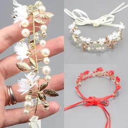 Klipy do włosów Symulowana Perl Pearl Lace Fairband Tiara Tiara Alme Ald Liść Kowarnia Zakrawa Zakładka Dziecięce Akcesoria biżuterii